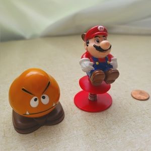 Vintage 1989 Super Mario Bros Raccoon Mario Toy and Goomba